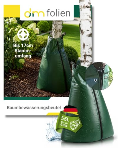 dm-folien Baumbewässerungsbeutel I 55 Liter I 5 Stück I Bewässerungssack aus robustem PVC I Baumsack zur Bewässerung von Bäumen I UV-beständiger & reißfester Bewässerungsbeutel
