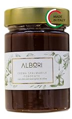 ALBORI - Crema Spalmabile al Cioccolato Fondente Artigianale, Cioccolata al 25% Nocciole Piemonte, Cacao Magro e Olio Extravergine di Oliva Italiano - Dolci, Colazione, Merenda Vegan & GlutenFree 350g