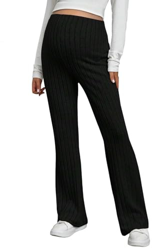 SYDUZAX Pantalon Maternité Femme Pantalon Jambes Larges Femme Pantalon Taille Réglable Décontracté de Grossesse Femme Pantalons Maternité pour L'entraînement Salon L'athlétisme Pantalon évasé Femme