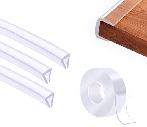 Kantenschutz mit Nano Klebeband 5 m Länge Transparent Selbstklebend Eckenschutz Schranktürschutz Geeignet für 19-20 mm Dicke Möbel und Schränke