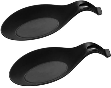 2 pcs Spoon Rest, Silicone Spoon Holder Kitchen Rest, Reusable Cooking Utensils Holder for Ladles, Tongs, Spatula, Stove Spoon Holder, Dishwasher Safe