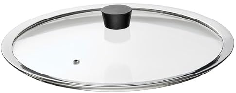 Tempered Glass Pan Lid with Steam Vent – Universal Fit, Heat-Resistant Handle (33 CM)
