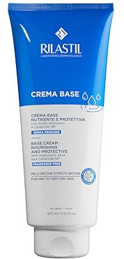 Rilastil Crema Base, Crema Idratante per Viso e Corpo, Senza Profumo, per Pelle Secca e Molto Secca, Adatta a Tutta la Famiglia, 400 ml