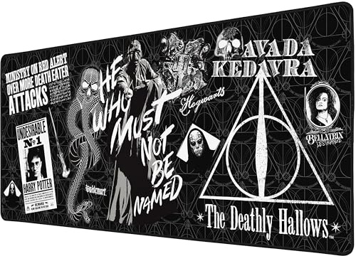 Subsonic - Tapis de Souris XXL Harry Potter Voldemort 90x40 cm - Noir | Licence Officielle, Tapis de Bureau avec Surface Lisse Optimisée pour Capteurs de Souris, Base Antidérapante et Bords Cousus