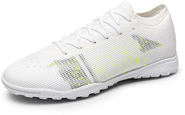 DREAM PAIRS Herren Fußballschuhe Hallenschuhe Fußballspiel Training Sportschuhe Kunstrasen Fussballschuhe Herren,Size 41,Weiss,SDSO25018M-D