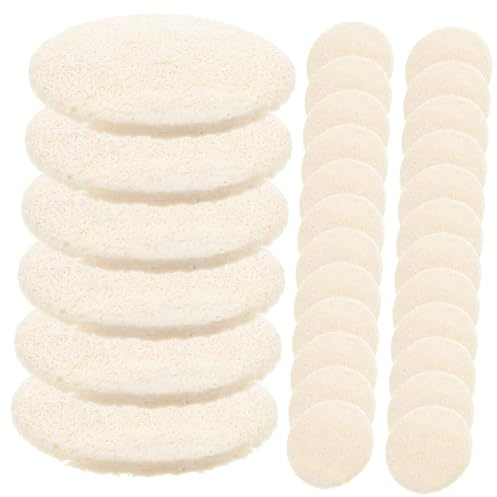 LOLIPPYY Luffa Peelingpads 36 Stück 5,5x5,5cm Sanftes Hautpeeling Gesichtsreiniger Vielseitig Einsetzbar Badezubehör für Damen und Herren
