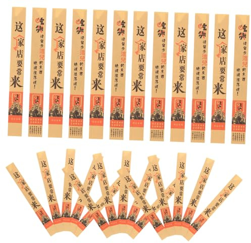 VICASKY 500 Pezzi Sacchetti Per Bacchette Di Carta Custodie Usa e Getta Per Posate Adatte Per Ristoranti Picnic Campeggio Facile Da Inserire e Rimuovere Design Aperto