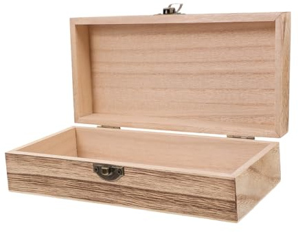 BESPORTBLE Scatola Portagioie Piccoli e Legno e Ferro Rettangolare Stile Rustico Vintage, Leggera e Portatile, per Conservare Gioielli e Piccoli Oggetti Conservare per Gioielli Oggetti