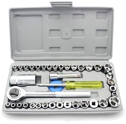 YFDGD Torque Screwdriver 40pcs Spanner Socket Set Car Allen Key Tool High Carbon Steel Torque Wrench Metric Sleeve Imperial Bike Repair Precision Accurate