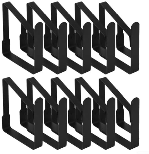 Oniissy Tischdeckenklammern aus Edelstahl, für den Außenbereich, rostbeständige Metall-Tuchklemmen für Picknick-Partys und Gartentreffen, 8 x 7 cm, passend für Tische (schwarz), 10 Stück