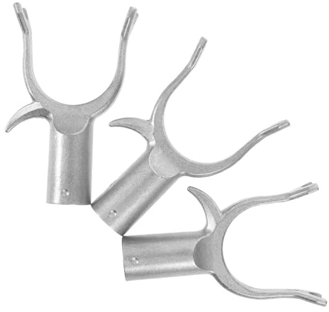 FIXOSHEE Têtes de Rechange pour Tringles à Vêtements en Alliage D'aluminium, Fourches de Portant à Vêtements U 1,9 Cm, Lot de 3 Pièces, Accessoires Solide pour Séchoir à Linge, Usage