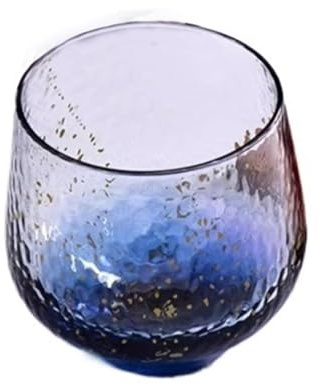 LJHFG63KUYT Verres Verre à eau Crystal Starry Sky, 240 ml, base martelée colorée, idéal for l'eau, les jus de fruits, le whisky et cocktails pour jus(Blue)