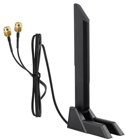 WLAN Antenne WiFi 6E Carte PC Tri-Bande 2.4/5/6GHz avec Base Magnétique | pour Ordinateurs de Bureau Périphériques Gaming Routeur ASUS PCs Routeurs MSI B650 B760 B550 2.4g/5g/5.8g/6g WLAN Amplifiers