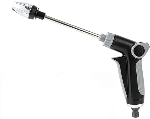 Pistola de Alta Presión Power Jet, Boquillas para Mangueras de Jardín | Alcance de Pulverización de 10-15m, Chorro de Agua y Modo de Pulverización Ajustables para Lavado de Autos, Jardín y Terraza