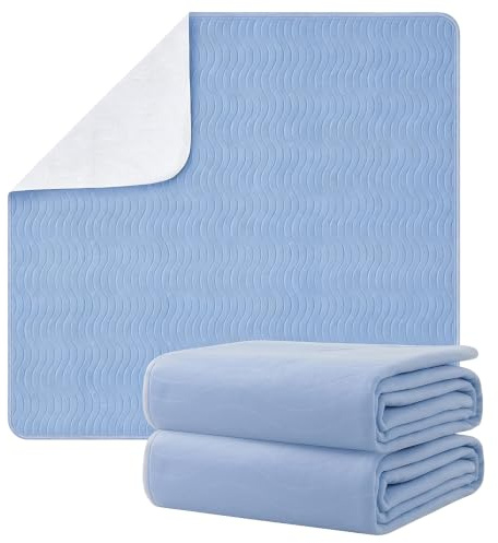 HAGOT 2PCS Alèse Lavable Incontinence 75 x 90 cm, Protège Matelas Imperméable et Respirant, Drap Absorbant Réutilisable, Protection Anti-Fuites Haute Absorption pour Tous Ages