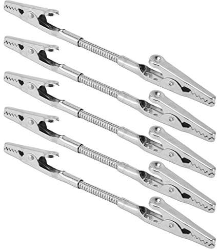 OVAQUIXI Dubbelt Huvud Anteckningsklämma, Järn Metall Fotohållare Set Om 5, Böjbar Design för Anteckningskort Bilder, 12,6 X 1,1 Cm, för Bröllop Bord Nummer Kontorsbord Hemskärm