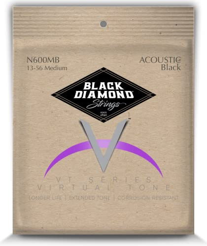 Black Diamond Strings® N600MB Acoustic Black Coated Phos Med .013BP.017BP.026PBB.035PBB.046PBB.056PBB