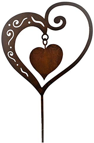 Rostikal Rost Gartenstecker Herz Deko 62 cm Gartendeko Vintage Deko Wohnzimmer Geschenk Hochzeit