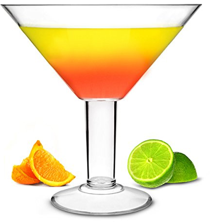 bar@drinkstuff Grande Acrylic Martini Glass 73oz / 2ltr - Case of 8-25cm Oversized Plastic Cocktail Glass