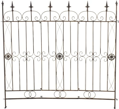 CLP Côture De Jardin Mangold en Fer I Bordure D'extérieur 125 x 115 cm I Treillis décoratif, Couleur:Bronze