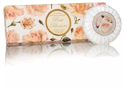 Saponificio Artigianale Fiorentino, Seife mit Rosenduft, pflanzlich, 3 Seifen à 100 g