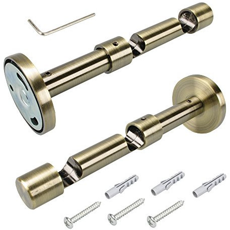 Liedeco Doppelträger 13 cm - für Gardinenstangen, Landhaus, ø 16 mm, 1 Stk messing-antk