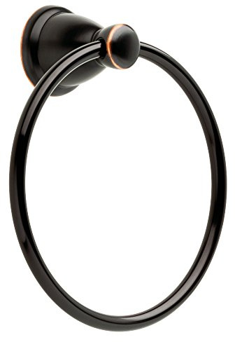 Franklin Brass Kinla (1-Pack) Hand Towel Holder Oil Rubbed Bronze Towel Racks for Bathroom Wall Round Towel Ring Holder for Bath Towel Hanger for Kitchen, Bathroom Accessories KIN46-ORB-1