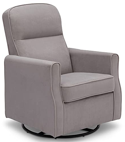 Delta Children Clair Slim Nursery Glider Swivel Rocker Chair, Dove Grey
