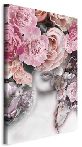 murando - Wandbilder Frau 40x60 cm 1 tlg - Wand Deko Vlies Leinwand Bilder Groß Wanddeko Wohnzimmer Schlafzimmer Kunstdrucke - Blumen Porträt b-C-0603-b-a