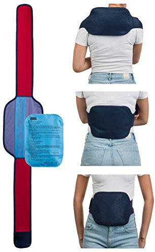 Brandsseller Warm-Kalt Kompresse Set Rücken-Becken-Bauch - Verstellbare Klettbandage - Wiederverwendbares Gelpad ca. 23 x 17 cm