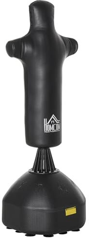 HOMCOM Boxsack Stehend 180cm Erwachsene Standboxsack Boxdummy Boxsäule Humanoides Design Heavy Duty Boxsack Schwerer Boxsack-Ständer für Profis und Anfänger Schwarz