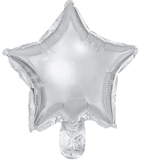 25 palloncini a forma di STELLA stellina ARGENTO lucido 25cm - Pallone in foil Mylar - gonfiabile ad aria - ideale per decorazione composizioni feste, party, compleanno (FORNITO SGONFIO)