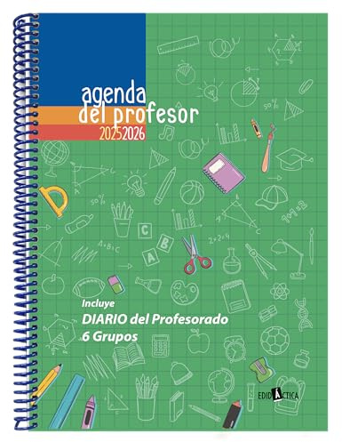 Professorplaner + 6 Gruppenmanagement, Lehrerkalender // Format A4 // Spirale Kunststoff und Schutzkappen // Papier 80 g und 152 Seiten // Gruppenprägung // Softcover