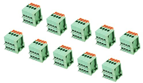 sourcing map 10pcs PCB Federklemme KF141R 150V 2A 2.54mm 4 Positionen | Blockanschluss 90 Grad für PCB Board Elektronik Computer