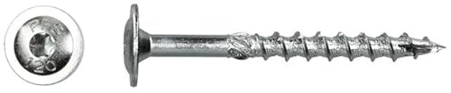 Tellerkopfschraube Holzschraube 8x220 mm Zn T40 Teilgewinde - Innenstern - Tellerkopf dia 22 mm VE 50 Stück + gratis Bit