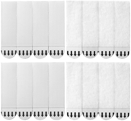 12-par (24 remsor) medium självhäftande bild hängande remsor kraftiga, bild canvas hängare, fotoram klistermärken för vägg, avtagbar väggfästning skadefri dekoration, dubbelsidig krok ögla monteringstejp