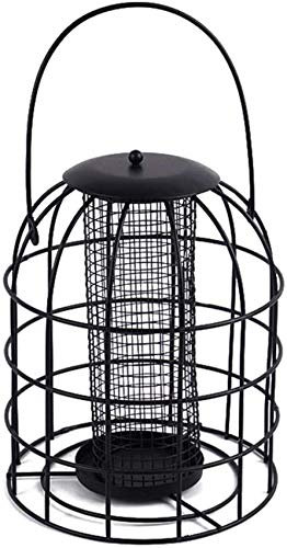 YZJSSL 2 in 1 Bird Fat Ball Feeder Hängend, Bird Nut Feeder Großer Eisenvogelkäfig Vogelhäuschen mit Säule Multifunktion Metall Vogelfutter Spender Spender Fütterungsstationen Nahrungssamen Feeder