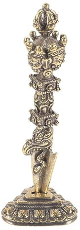OSALADI Vajra-stößel Dharma-objekte Vajra Tibetischer Dorge Messingglocke Messing Phurba Türkiser Tibetisches Gebetsmeditationsgerät Alte Bronze Kupfer Büro König