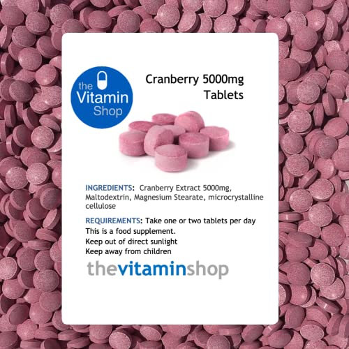 Cranberry 5000mg High Strength Tablets Urinary Tract Health & Bladder Support | 365 Tablets | Grip Sealed Pouch | Same Day Fast Secure Dispatch | Grip Sealed Pouch | Same Day Fast Secure Dispatch