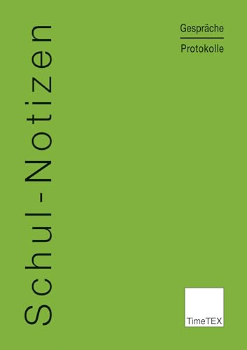 TimeTEX - Heft Schul-Notizen A4 | Zur Dokumentation von Gesprächsnotizen | Made in Germany | Inhalt: Heft mit 32 Seiten inkl. Notizen für Schul- und Fachkonferenzen, Elterngespräche uvm.