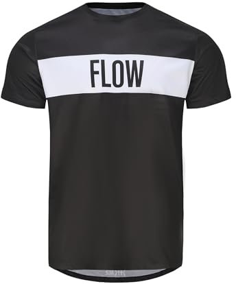 REYSHIONWA Maglia per mountain bike, traspirante, maniche corte, unisex, Nero , L
