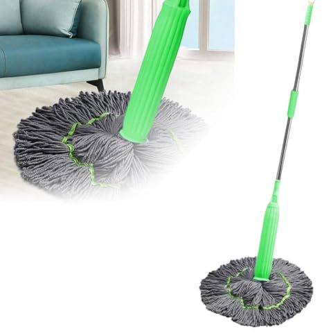BBASILIYSD Mocio Disidratato 2 in 1 Auto-Strizzante, Rotazione a 360 Gradi, Rotondo per Pulizia Pareti, Microfibra Ad Asciugatura Rapida