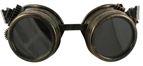 Fancy Cactus Steampunk Welding Goth Cosplay Vintage Bronze Goggles | Unisex Biggles Aviator | A Time-Traveling Fashion Accessory | Brown Lenses