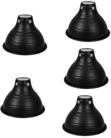 TOPBATHY 5St Reptilienleuchten lampenschirm lampenabdeckung Reptilien Heizlampe optischer Reflexionsschirm Haustier Aquarium UVB Reptilienzubehör Lebensraumzubehör für Reptilien Eisen Black
