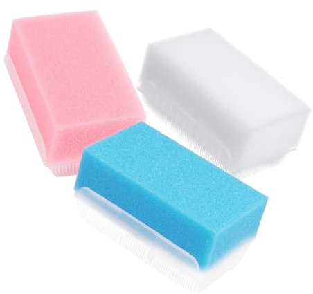 Ipetboom 3pcs Tactile Brush Bathing Scrubber for Cradle Cap Treatment Sensory Boy Girl Bath Body Cleaning Tool