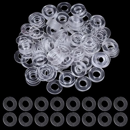 CHGCRAFT 200 rondelle en Plastique de Rechange en Vinyle Plat Joint de Rondelle Transparent Entretoises en Plastique Épais pour Poignée de Porte de Douche en Verre 20×1 millimètres