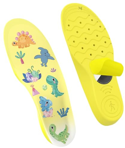 AXFEE Semelle Air-tag, 195-210mm Semelle pour Air-tag Enfant | Semelles de Protection Air tag pour Enfants et Personnes âgées,Semelles intérieures de dessin animé pour suivi Air-Tag(Jaune)