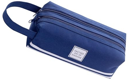 Uqezagpa Trousse à crayons polyvalente avec deux grands compartiments - Grande capacité - Pour femmes, filles, étudiantes, adultes - Doubles fermetures éclair
