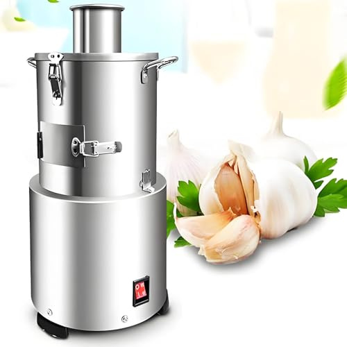 ByBoDi Peladora de ajos Industrial de 200 W, peladora de ajos Comercial eléctrica de Acero Inoxidable, Rendimiento máximo de ajo pelado: 35 kg/h, con radiador Grande, para restaurantes, barbacoas