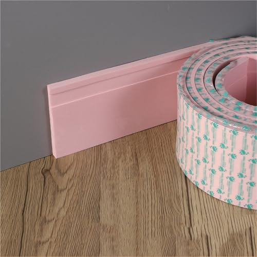 Flexible EVA Baseboard Molding Trim 50/70/100MM×20 Feet Self-Adhesive Vinyl Wall Base, Peel and Stick Caulk Strips for Floor, Chair Rail More
